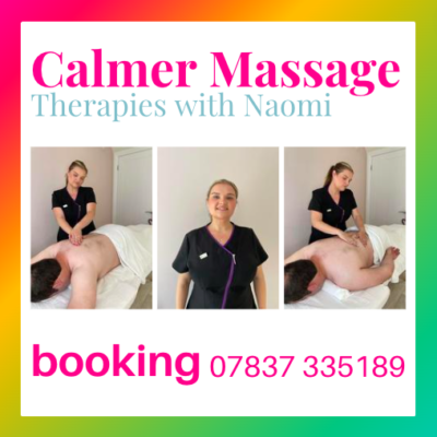 Calmer Massage Therapies with Naomi Yoga Place Abertawe